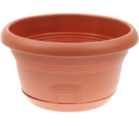 Кашпо с поддоном ФлораПласт Миска 25 терракотовое, 3 л 001005