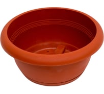Кашпо с поддоном ФлораПласт Миска 30 терракотовое, 5 л 001007