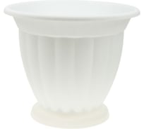 Кашпо на ножке ФлораПласт Гречинка 20 белое, 2 л 010491