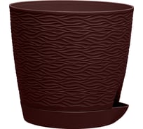 Кашпо bmc КШ9001 Блюз с поддоном бордо, 14х13 см, 1.2 л 060908