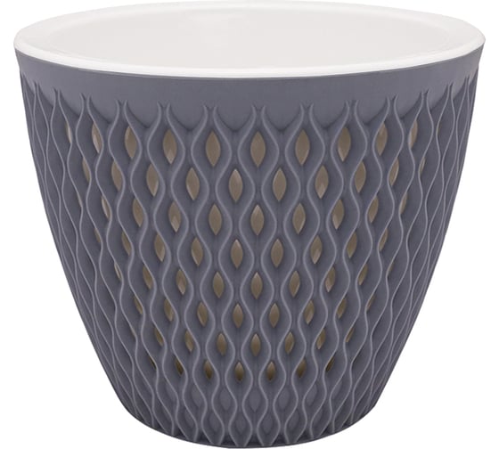 Кашпо bmc КШ9015 Версаль серое, 15.5х15.5 см, 1.6 л 060929 1