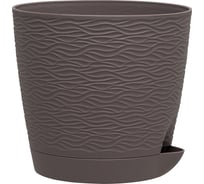 Кашпо bmc КШ8682 Блюз с поддоном мокко, 14х13 см, 1.2 л 060092