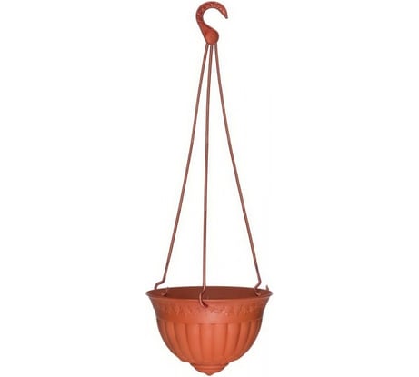 Подвесное кашпо с усами Эльфпласт Флора 30 см, 7.5 л, терракотовое 032247