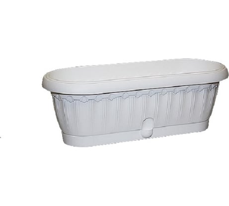 Овальное кашпо с поддоном Эльфпласт Флавия белое, 25 см 052491