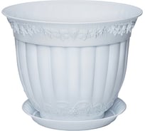 Кашпо с поддоном Эльфпласт Флора 25 см, 5 л, белое 0 32798