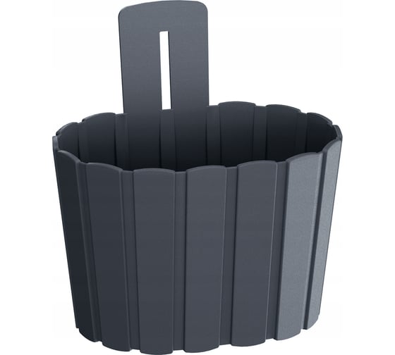 Кашпо с креплением Prosperplast BoardeeWall DDES280 S433 овальное, 27.4х15х20.2 см, 3.3 л, антрацит 055688 1