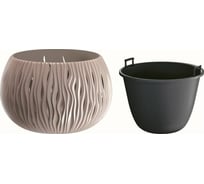 Кашпо с вкладышем Prosperplast Sandy Bowl DSK480 7529U 48х30 см, мокко 059348