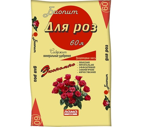 Плодородная смесь Лама Торф Биопит Для роз 60 л 4680010311172