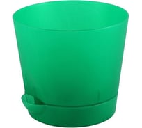 Горшок с поддоном для цветов Интерм 1 л, прозрачно-зеленый В0115