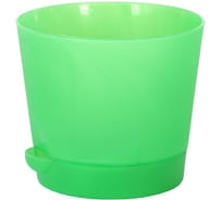 Горшок с поддоном для цветов Интерм 2 л, прозрачно-салатовый В0216
