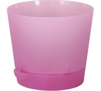 Горшок с поддоном для цветов Интерм 2 л, прозрачно-розовый В0218