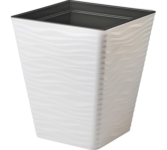 Кашпо с вкладышем FormPlastic Sahara 3940 011 квадрат, 39х44 см, 41 л, белое 056629