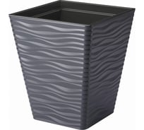 Кашпо с вкладышем FormPlastic Sahara 3920 014 квадрат, 30х33.5 см, 19.9 л, антрацит 056628
