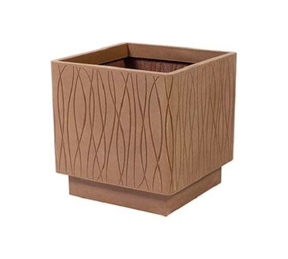 Квадратное кашпо PLASTECNIC S.p.A. NATURALIA 40х40х39 см, 52.8 л, медное 059707 1