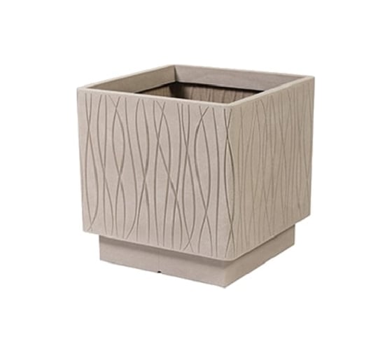 Квадратное кашпо PLASTECNIC S.p.A. NATURALIA 40х40х39 см, 52.8 л, кофе 059705 1