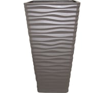 Квадратное кашпо с вкладышем FormPlastic Sahara SLIM 3950 051 32.8 л, жемчужно-коричневое 056730