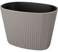 Овальное кашпо с вкладышем LAMELA Sp.z o. MUZA 889 59.5х39х41 см, серо-коричневое 064356