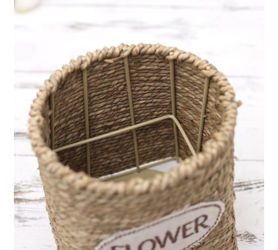 Плетеное кашпо Доляна FLOWER круг, 15х10х15 см 5052184