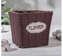 Плетеное кашпо Доляна Брауни 16.5х16.5х16.5 см, коричневое 5163598