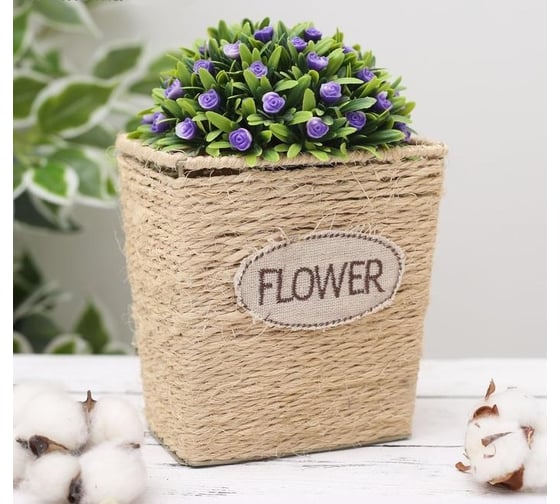 Плетеное кашпо Доляна FLOWER трапеция, 15х10х15 см 5052182