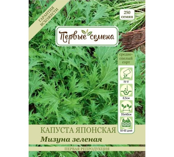Семена Первые семена Капуста японская Мизуна зеленая 033565-1Семена 1