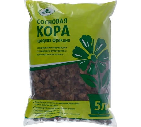 Сосновая кора FlorizeL 5 л 4660019771733