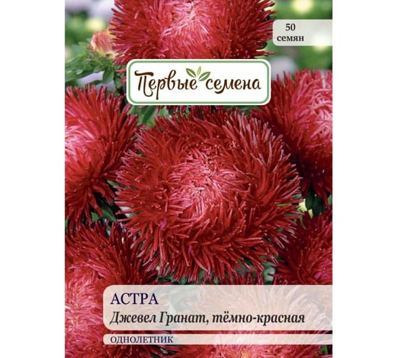 Семена Первые семена Астра Джевел Гранат, тёмно-красная 034122-1Семена 1