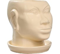 Кашпо Сималенд Голова африканки глазурь, 1.4 л, бежевое 5239953