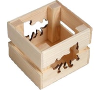 Деревянное двуреечное кашпо Сималенд Символ года 2022. Тигренок 12х11х9 см 7028143