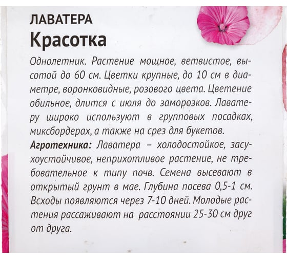 Семена Детская грядка Лаватера Красотка 0.3 г 120302