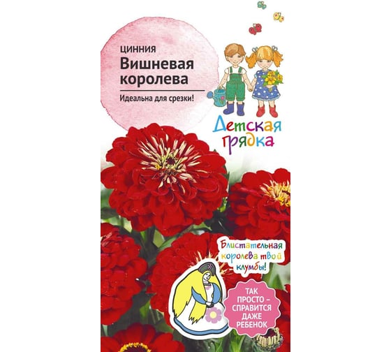 Семена Детская грядка Цинния Вишневая королева 0.3 г 122830 1