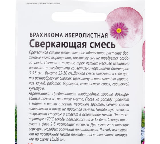 Семена Детская грядка Брахикома иберисолистная Сверкающая смесь, 0.05 г 122816