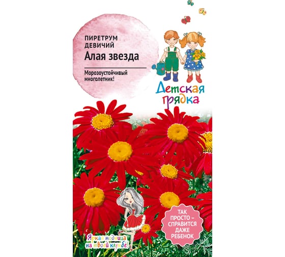 Семена Детская грядка Пиретрум девичий Алая звезда 0.1 г 122842 1