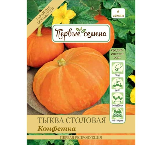 Семена Первые семена Тыква столовая Конфетка 019368-1Семена 1