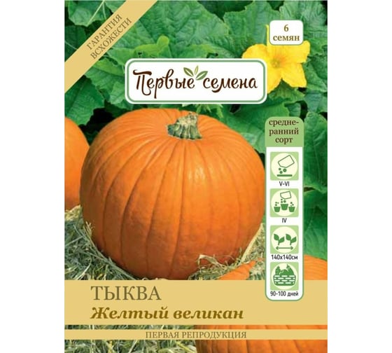 Семена Первые семена Тыква крупноплодная Желтый великан 033599-1Семена 1