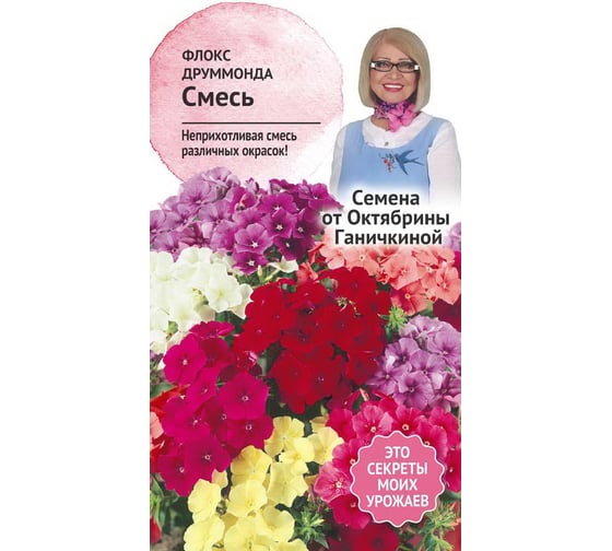 Семена ОКТЯБРИНА ГАНИЧКИНА Флокс друммонда смесь 0.1 г 119355 1