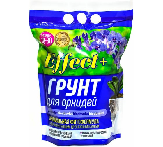 Грунт для орхидей Effect+ 10-30 мм, 4 л, отборная кора 4602009604478 1