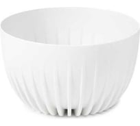 Кашпо ФлораПласт пластик миска MIRA d24см. h14см, 3.6 л, белый 072679