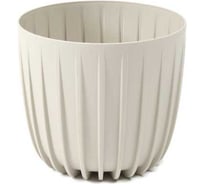 Кашпо ФлораПласт MIRA пластик, низкая d238мм h209мм 7л бежевый 072713