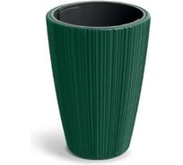 Кашпо ФлораПласт Oro пластик, с владышем d39см h55см зеленый 072644