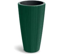 Кашпо ФлораПласт Oro пластик, с владышем d39см h73см зеленый 072640