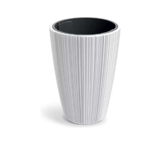 Кашпо Scheurich Oro пластик d39 h55 см белый (white) с вкладышем 072647