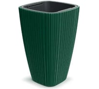 Кашпо Scheurich Oro пластик, квадрат d29х29 h45см 23/8л зеленый с вкладышем 072810