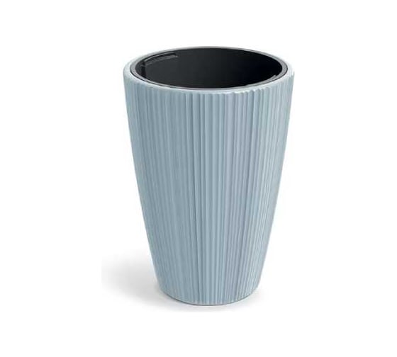 Кашпо Scheurich Oro пластик d39 h55 см св. серый (light gray) с вкладышем 072646
