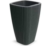 Кашпо Scheurich Oro пластик, квадрат d29х29 h45см 23/8л тем. серый (dark gray) с вкладышем 072811