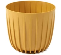 Кашпо ФлораПласт MIRA пластик, низкая, d163 мм, h143мм, 2 л, горчичный 072697
