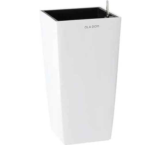 Кашпо Ola Dom DELUXE LONG квадратное, 19 литров, белый, d295x295хh565 мм 072846