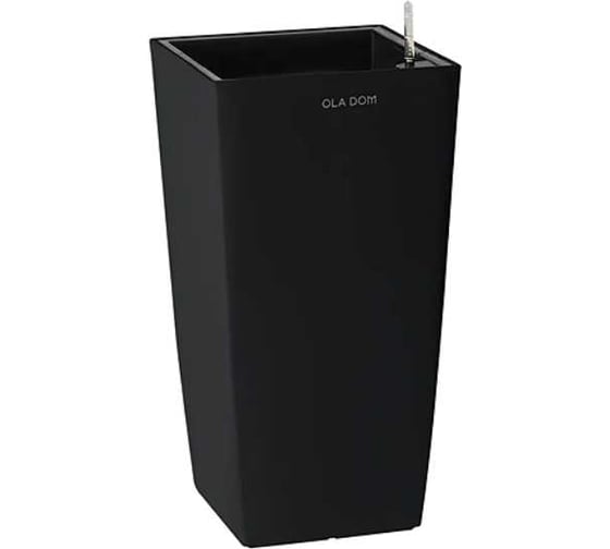 Кашпо Ola Dom DELUXE LONG квадратное, 19 литров, черный, 295x295x565 мм 072845
