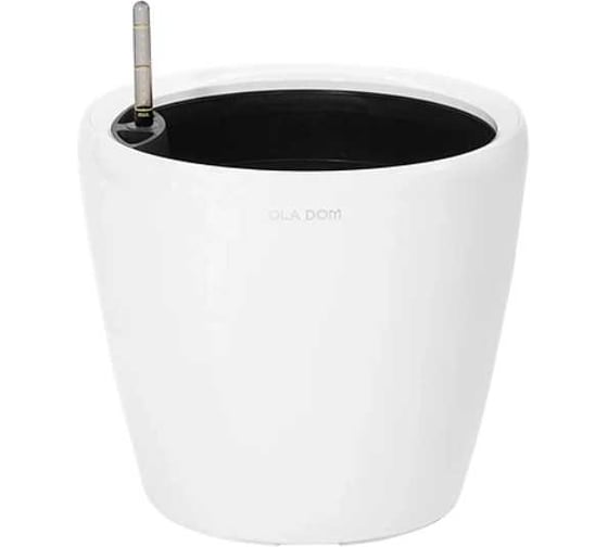 Кашпо Ola Dom DELUXE круглое, 16 литров, белый, 360x360x325 мм 072843 1