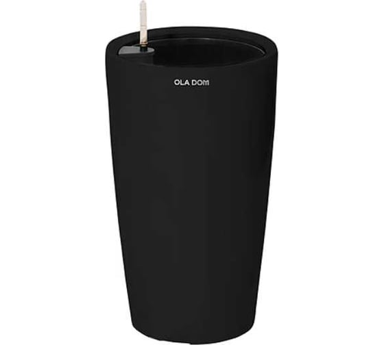 Кашпо Ola Dom DELUXE LONG круглое, 18 литров, черный, 325x325x565 мм 072848